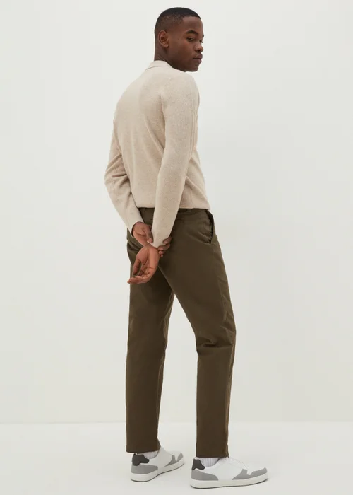 Khaki Straight Fit Chinos - 30 Waist Regular Image 2