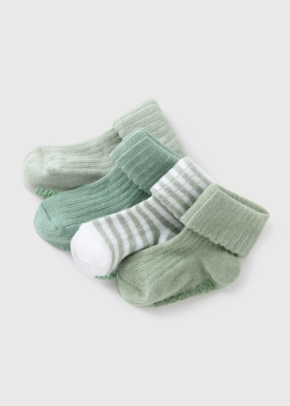 4 Pack Baby Sage Ribbed Socks (Newborn-23mths) - Up to 1 Month Image 2