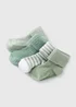 4 Pack Baby Sage Ribbed Socks (Newborn-23mths) - Up to 1 Month Image 2