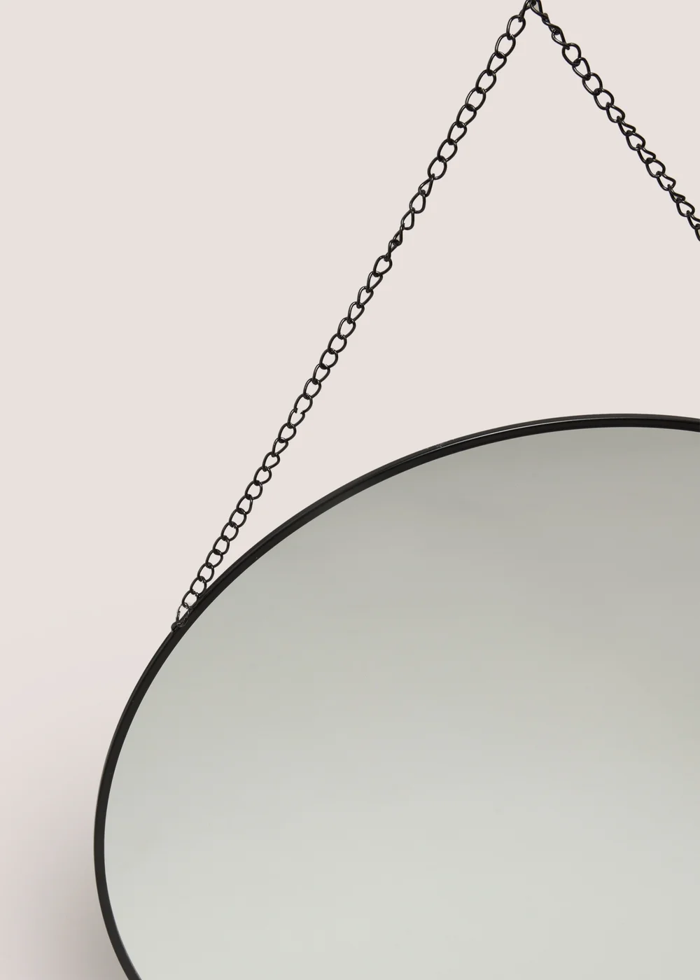 Round Mirror with Black Chain (40cm x40cm x1cm) Image 2
