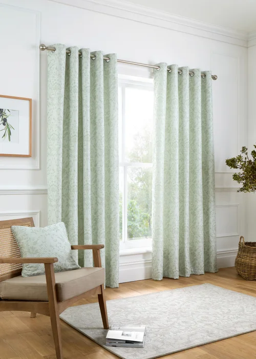 Curtina Marple Jacquard Green Filled Cushion (43cm x 43cm) - 43W X 43D Image 2