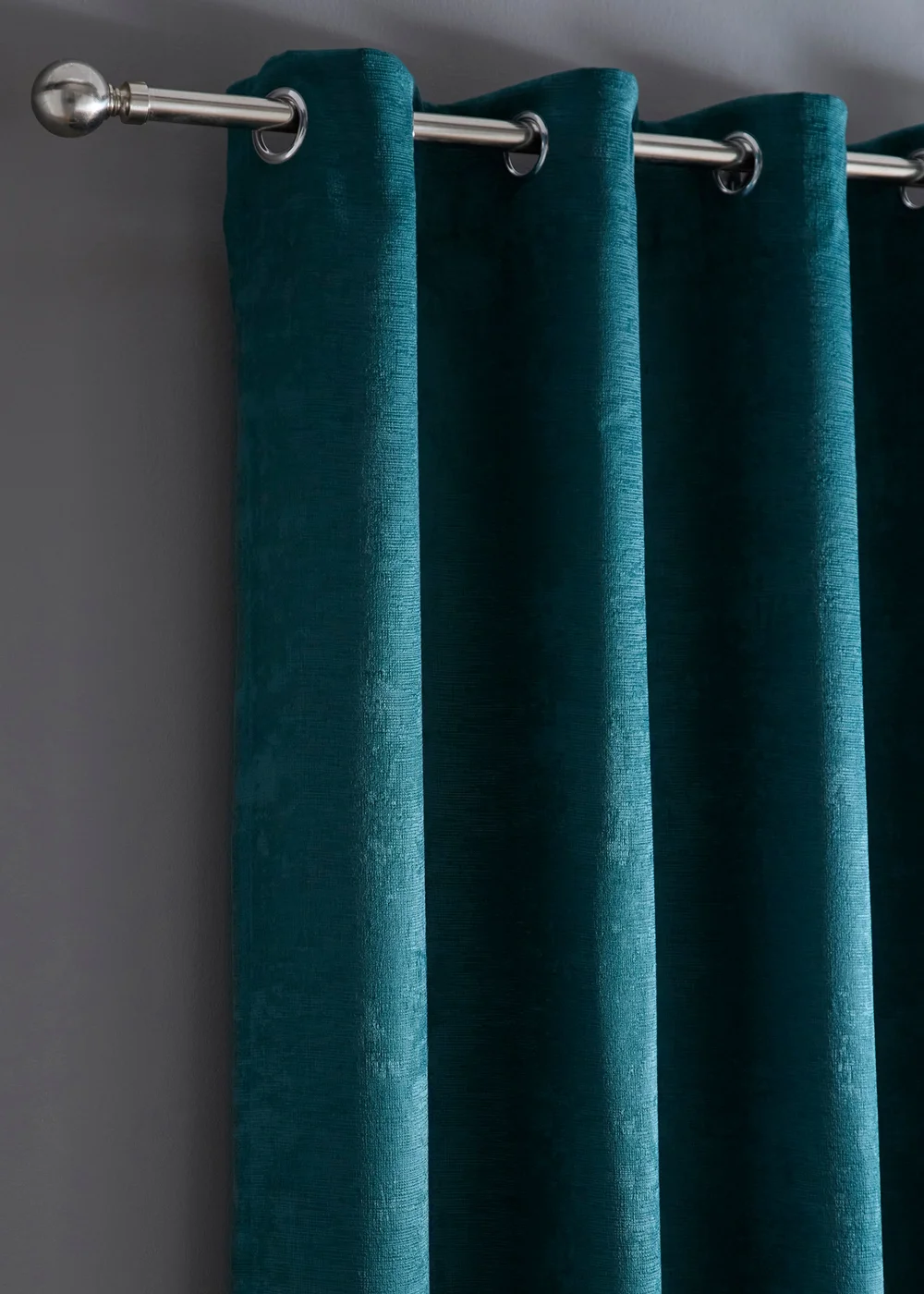 Fusion Strata Dim out Woven Green Eyelet Curtains - 46W X 54D (116x137cm) Image 2