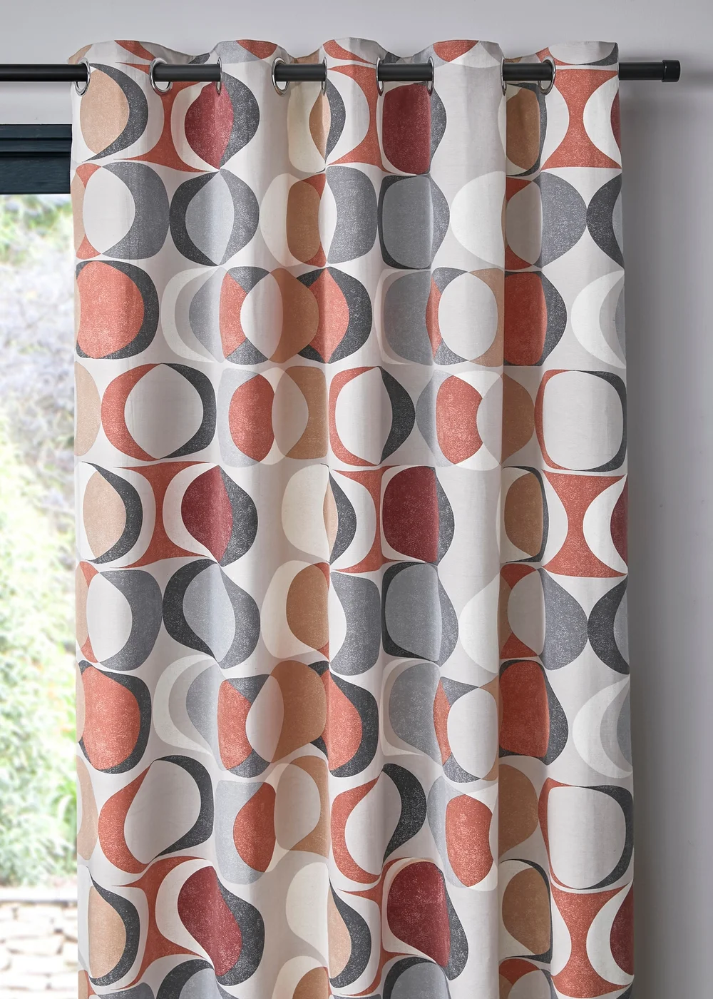 Fusion Sander Red Eyelet Curtains - 46W X 54D (116x137cm) Image 2