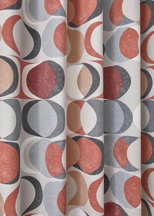 Fusion Sander Red Eyelet Curtains - 46W X 54D (116x137cm) Image 3