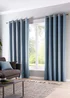 Fusion Sorbonne Light Blue Eyelet Curtains - 46W X 54D (116x137cm) Image 1