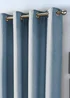 Fusion Sorbonne Light Blue Eyelet Curtains - 46W X 54D (116x137cm) Image 2