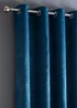 Fusion Strata Dim out Woven Blue Eyelet Curtains - 46W X 54D (116x137cm) Image 2