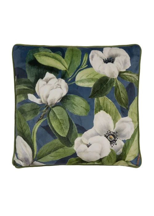 Soiree Alaya Blue Velvet Filled Cushion (43cm x 43cm) - 43W X 43D Image 1