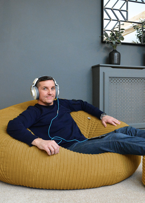 rucomfy Jumbo Cord Goliath Mustard Beanbag - One Size Image 1