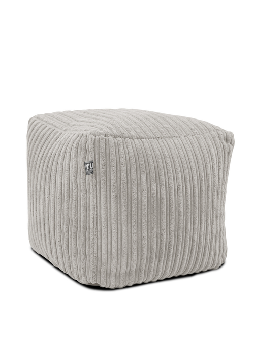 rucomfy Jumbo Cord Cube Platinum Grey Beanbag - One Size Image 2