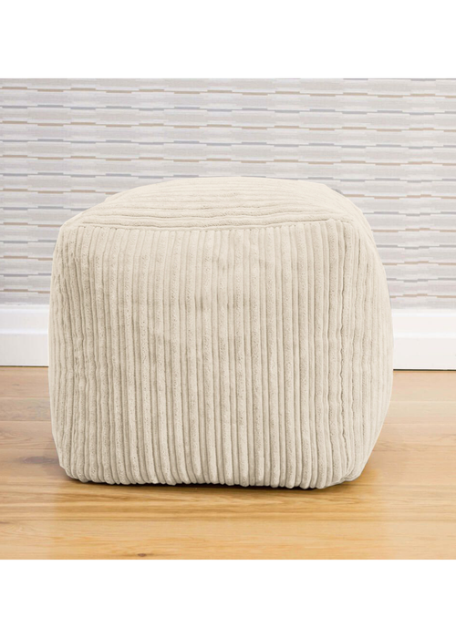 rucomfy Jumbo Cord Cube Ivory Beanbag - One Size Image 1