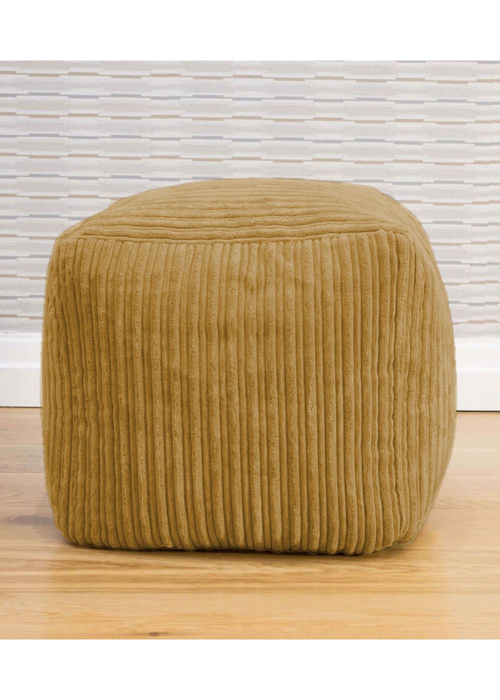 rucomfy Jumbo Cord Cube Mustard Beanbag - One Size Image 1
