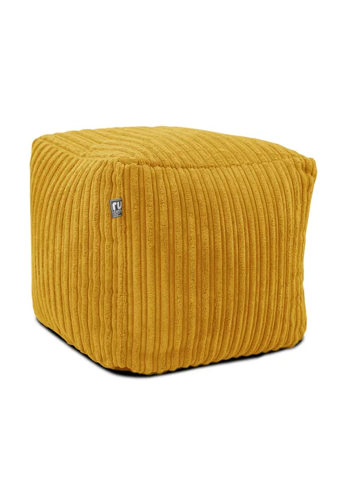 rucomfy Jumbo Cord Cube Mustard Beanbag - One Size Image 2