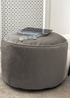 rucomfy Velvet Pouffe Pebble Grey Beanbag - One Size Image 1