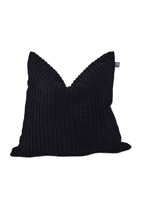 rucomfy Jumbo Cord Floor Cushion Black Beanbag - One Size Image 2