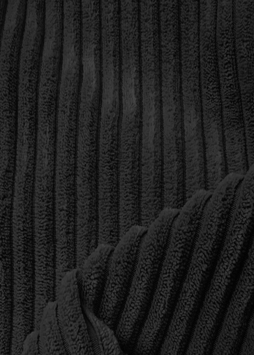 rucomfy Jumbo Cord Floor Cushion Black Beanbag - One Size Image 3