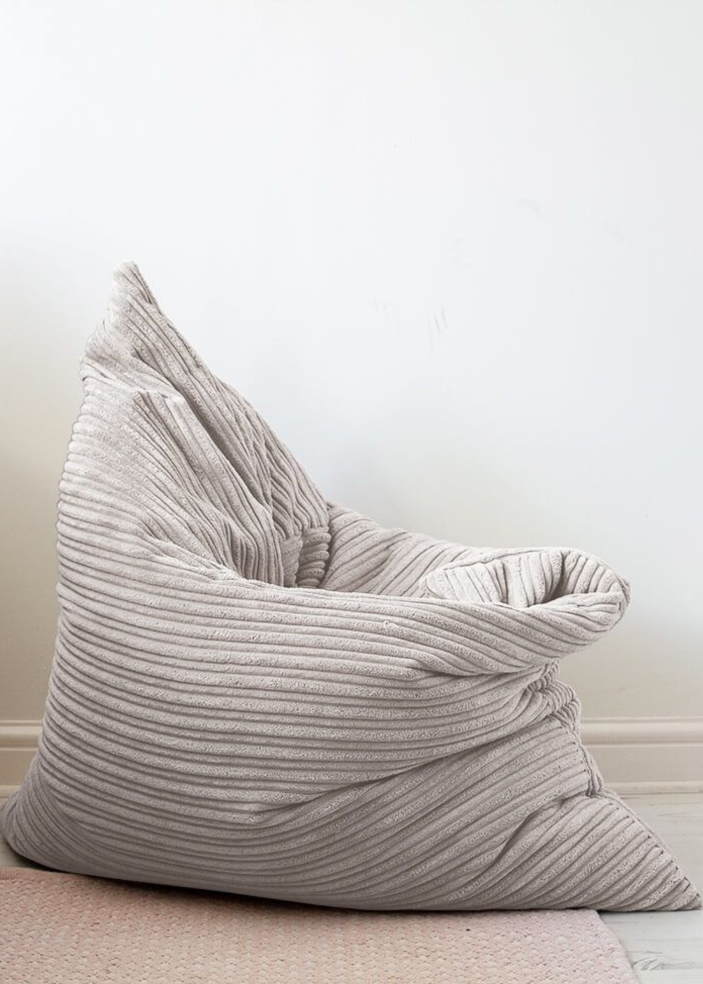 rucomfy Jumbo Cord Floor Cushion Platinum Grey Beanbag - One Size Image 1