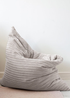 rucomfy Jumbo Cord Floor Cushion Platinum Grey Beanbag - One Size Image 1
