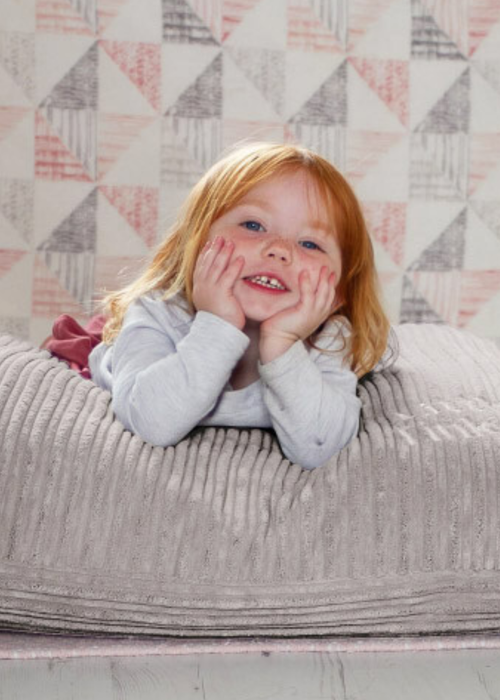 rucomfy Jumbo Cord Floor Cushion Platinum Grey Beanbag - One Size Image 3