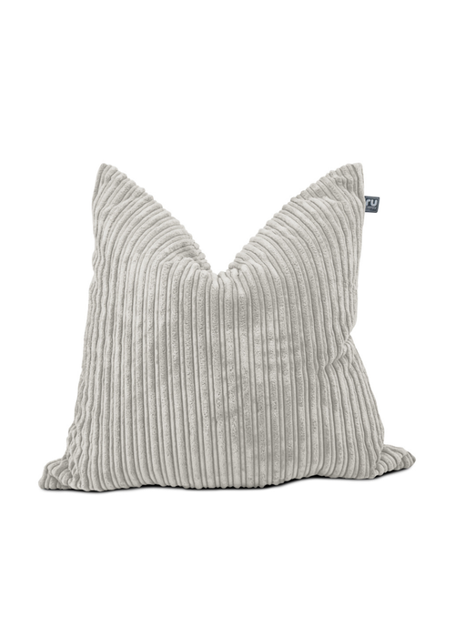 rucomfy Jumbo Cord Floor Cushion Platinum Grey Beanbag - One Size Image 2