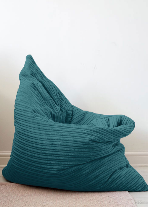 rucomfy Jumbo Cord Floor Cushion Teal Beanbag - One Size Image 1
