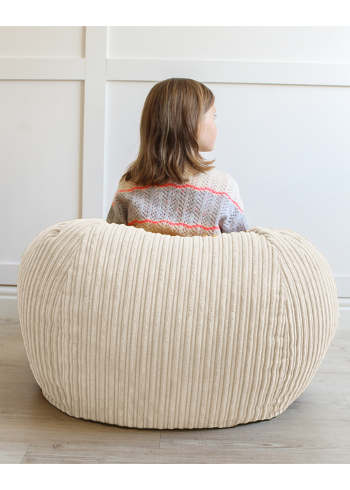 rucomfy Jumbo Cord Kids Slouchbag Ivory Beanbag - One Size Image 2