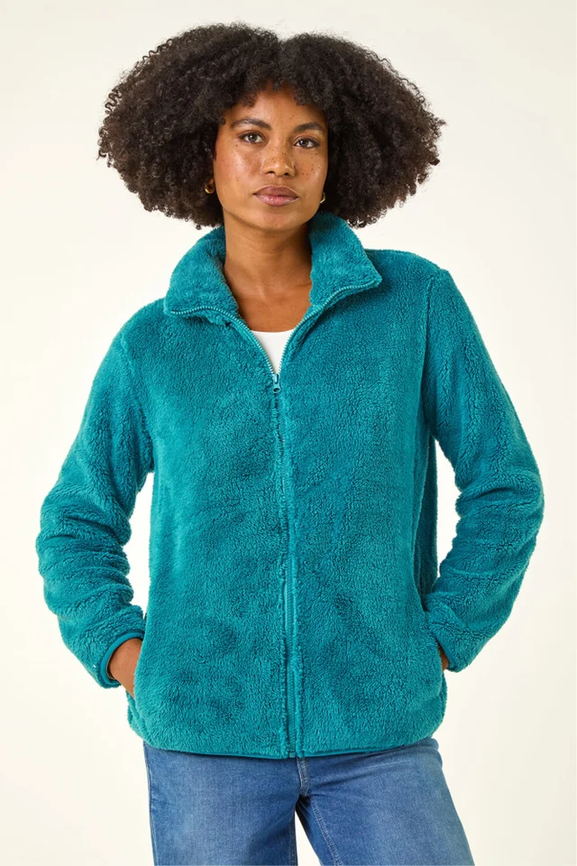 Roman Jade Soft Sherpa Fleece Jacket