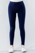 Roman Navy Stretch Plain Elastic Waist Leggings - 20 Image 1
