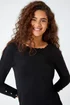Roman Black Diamante Button Scallop Edge Jumper - Size 12 Image 2