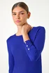 Roman Royal Blue Diamante Button Scallop Edge Jumper - Size 14 Image 3