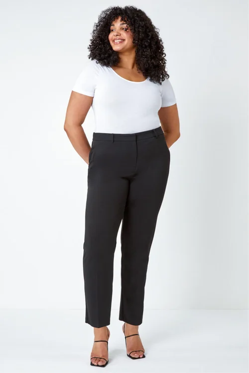 Roman Black Curve Straight Leg Trouser - 22-24 Image 3