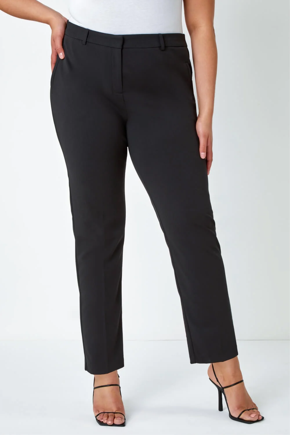 Roman Black Curve Straight Leg Trouser - 22-24 Image 1
