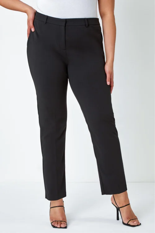 Roman Black Curve Straight Leg Trouser - 22-24 Image 1