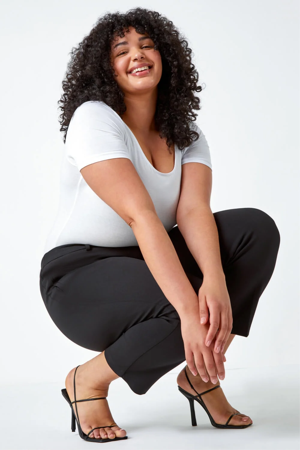 Roman Black Curve Straight Leg Trouser - 22-24 Image 2