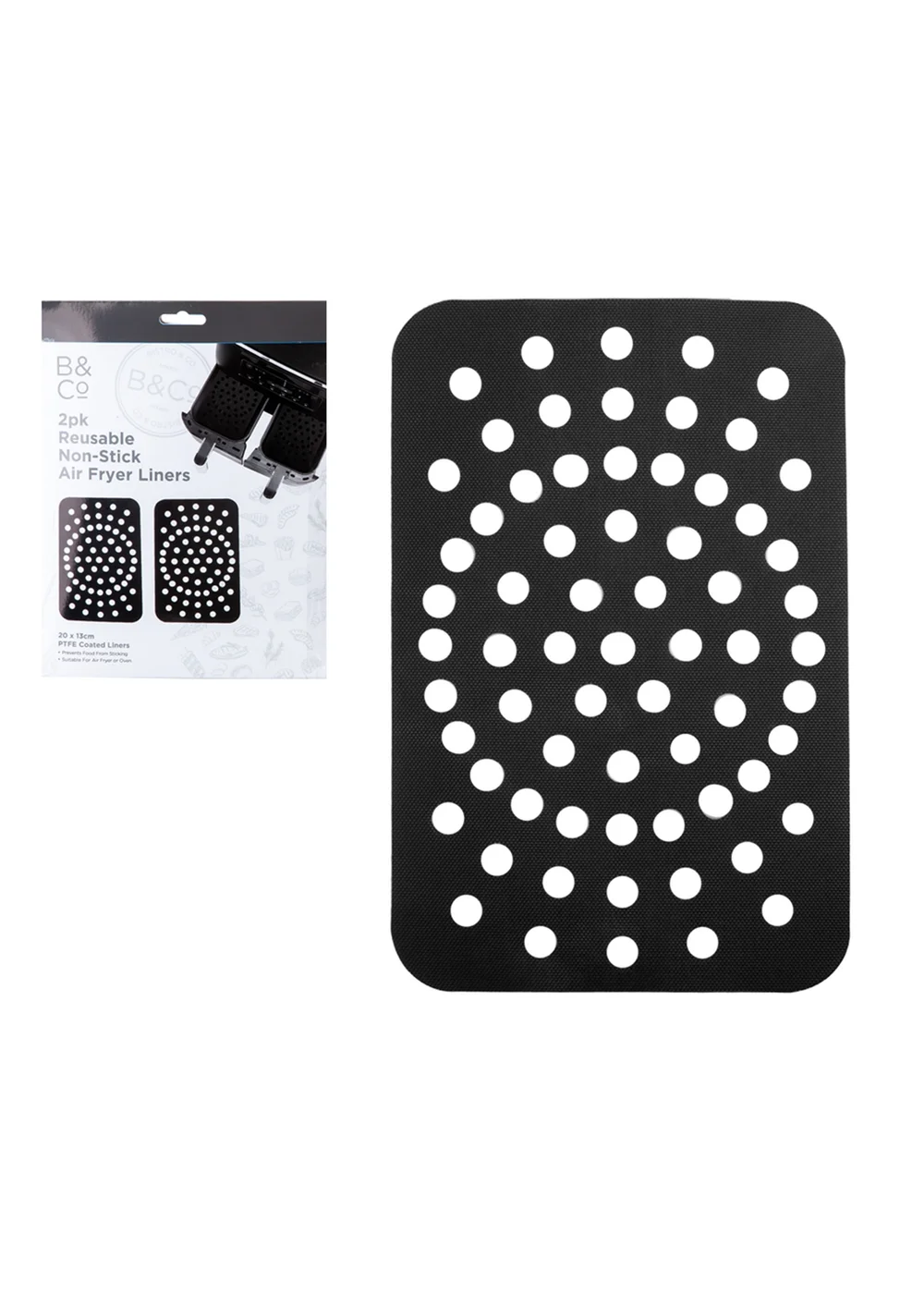 B&Co 2 Pack Air Fryer Non Stick Sheets Image 1