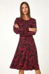Roman Red Leaf Print Stretch Tea Dress - 18 Image 2