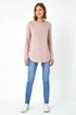 Roman Light Pink Button Detail Curved Hem Jumper - Size 14 Image 3