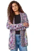 Roman Purple Fluffy Longline Cosy Cardigan - Size 16 Image 1