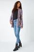 Roman Purple Fluffy Longline Cosy Cardigan - Size 16 Image 3