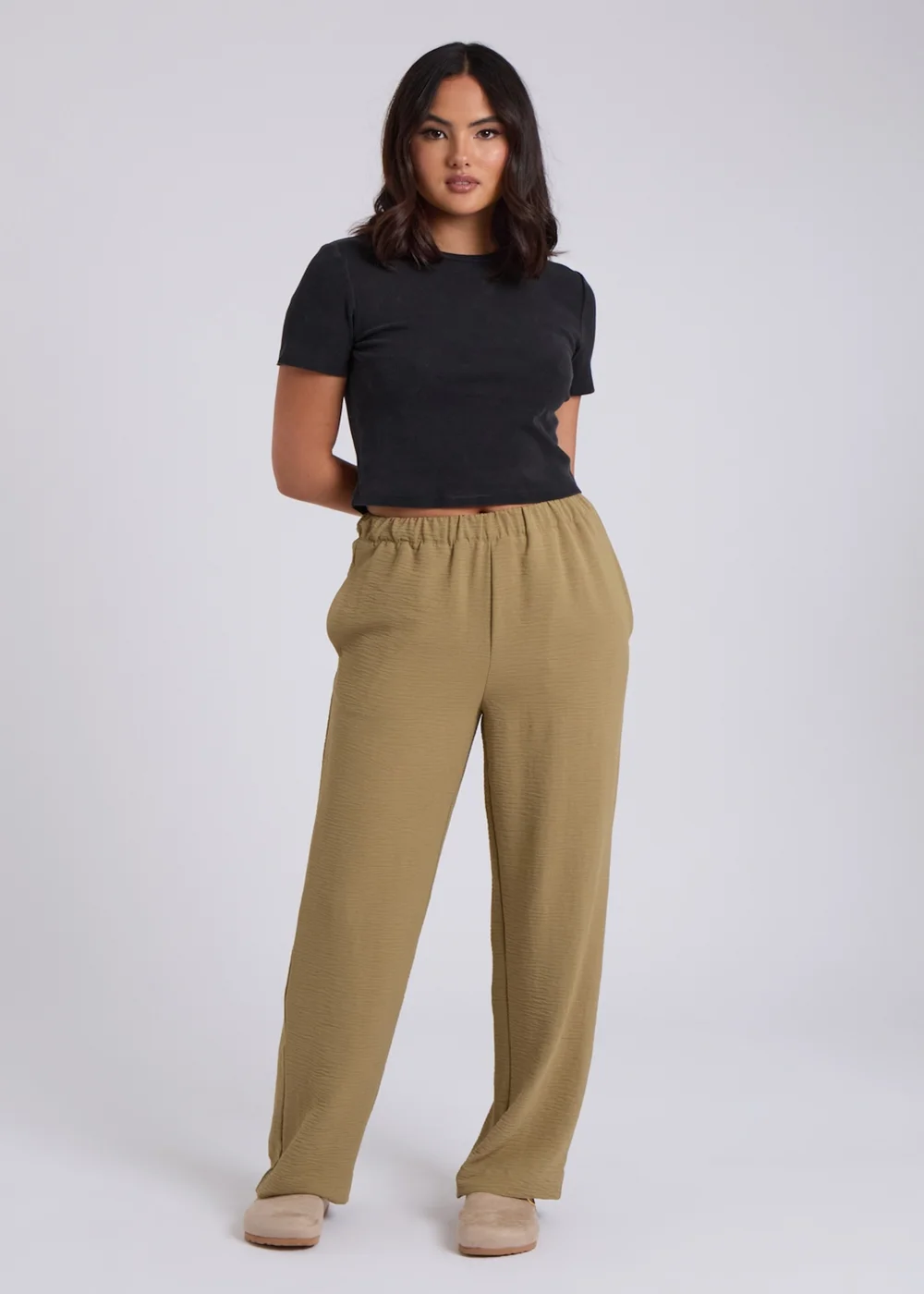 Urban Bliss Khaki Wide Leg Pant - 8 Image 2