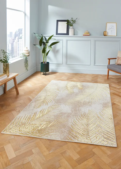 Think Rugs Creation Gold Botanical Rug - 120 x 170 Image 1