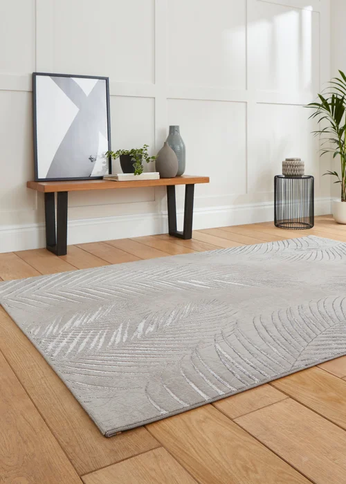 Think Rugs Creation Grey Botanical Rug - 120 x 170 Image 1