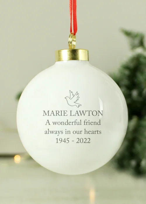 Personalised Memento Company White In Loving Memory Bauble - One Size Image 4