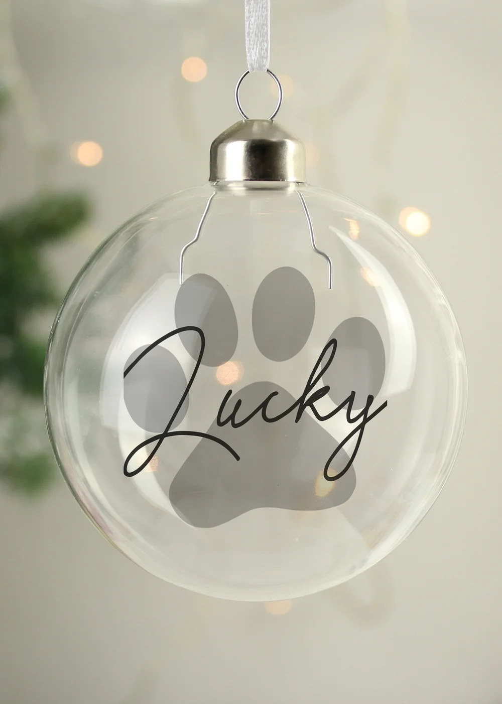 Personalised Memento Company Clear Pet Glass Bauble - One Size Image 1