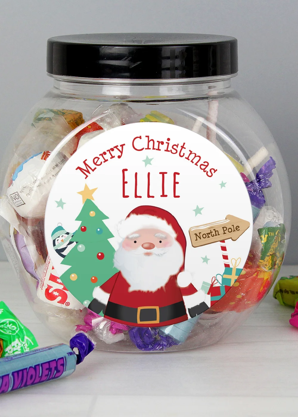 Personalised Memento Company Clear Santa Sweet Jar - One Size Image 2