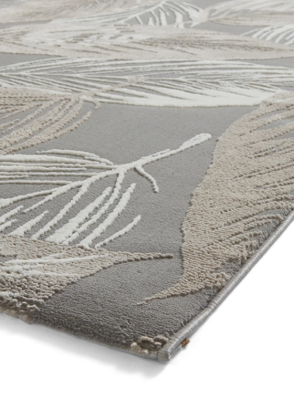 Think Rugs Flores Grey Botanical Washable Rug - 120 x 170 Image 4
