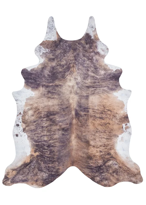 Think Rugs Faux Cow Print Brown Animal Print Rug - 130 x 155 Image 2