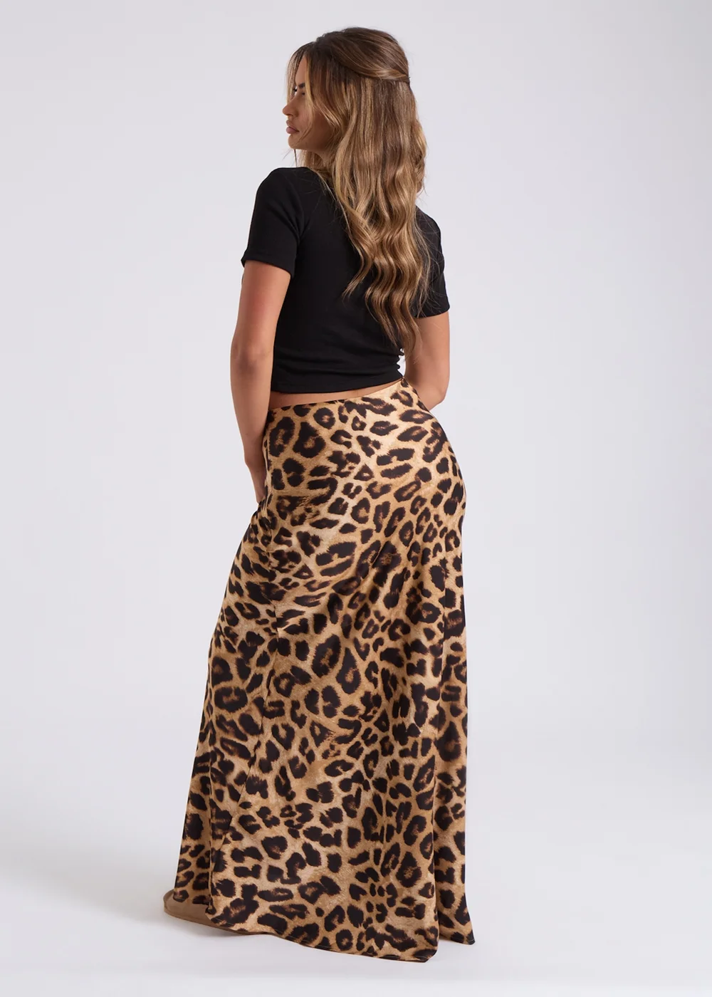 Urban Bliss Brown Leopard Bias Cut Maxi Skirt - Size 12 Image 2