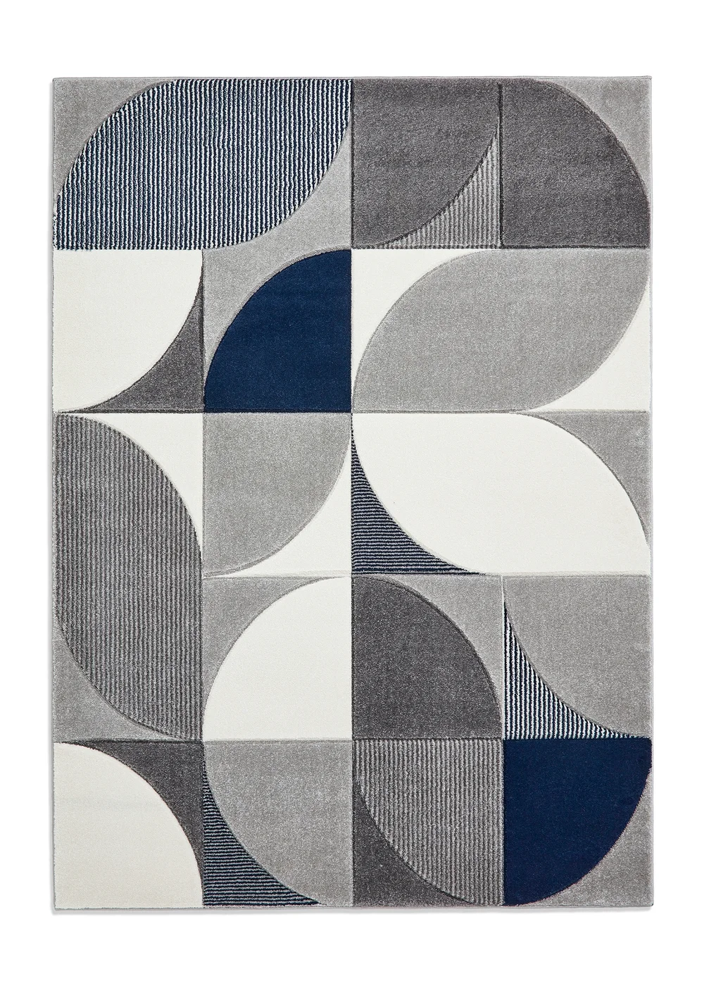 Think Rugs Matrix Navy Modern Geometric Rug - 80 x 150 Image 2