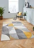 Think Rugs Matrix Yellow Modern Geometric Rug - 80 x 150 Image 1